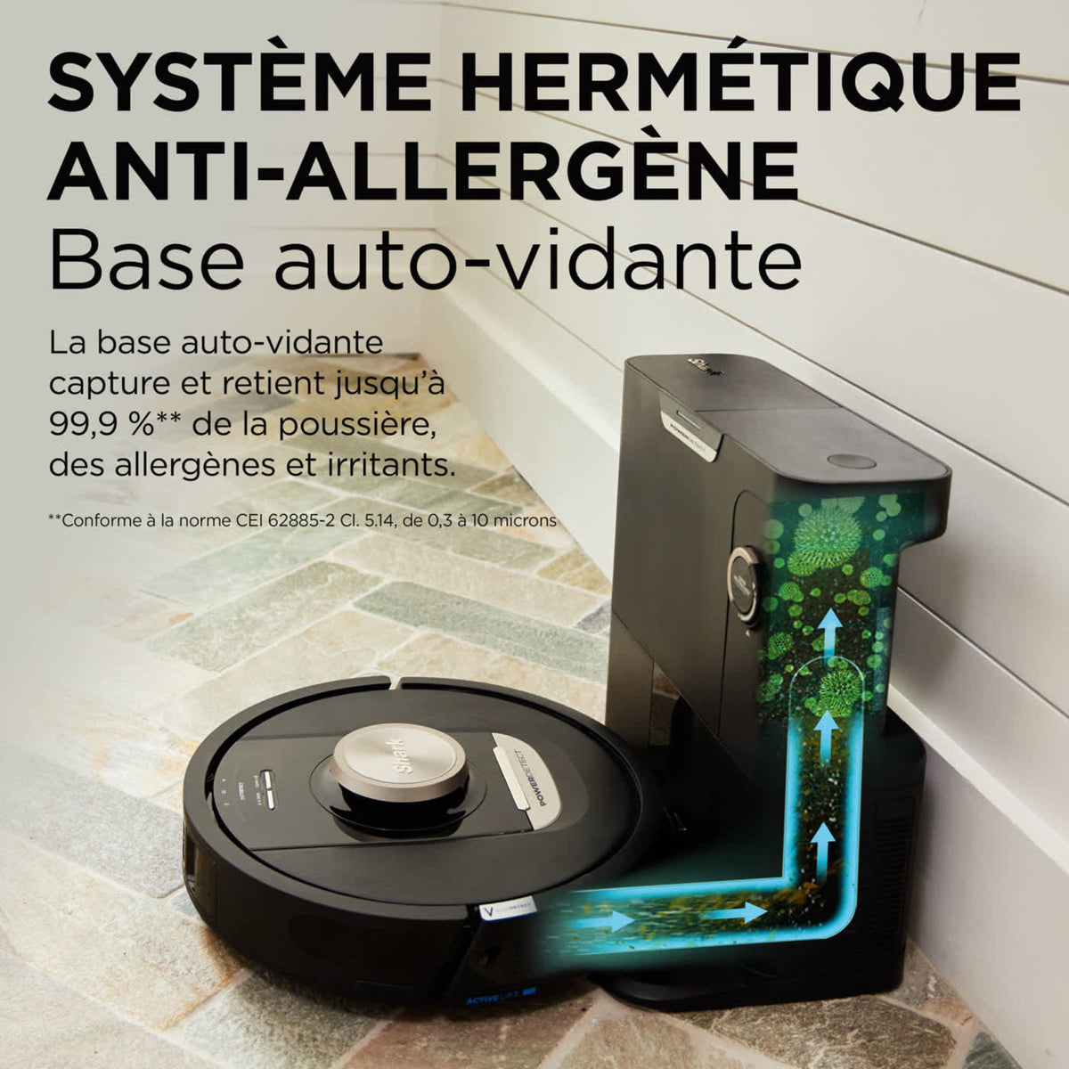 Robot aspirateur Shark PowerDetect avec autovidage RV2820VEEU