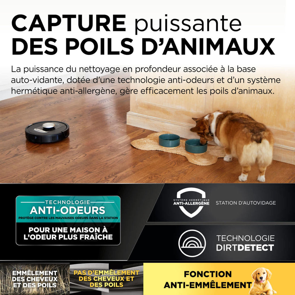 Robot aspirateur Shark PowerDetect avec autovidage RV2820VEEU