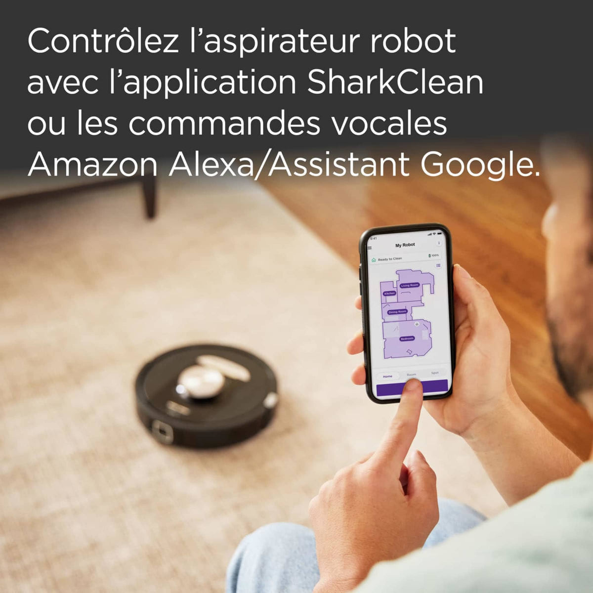 Robot aspirateur Shark PowerDetect avec autovidage RV2820VEEU