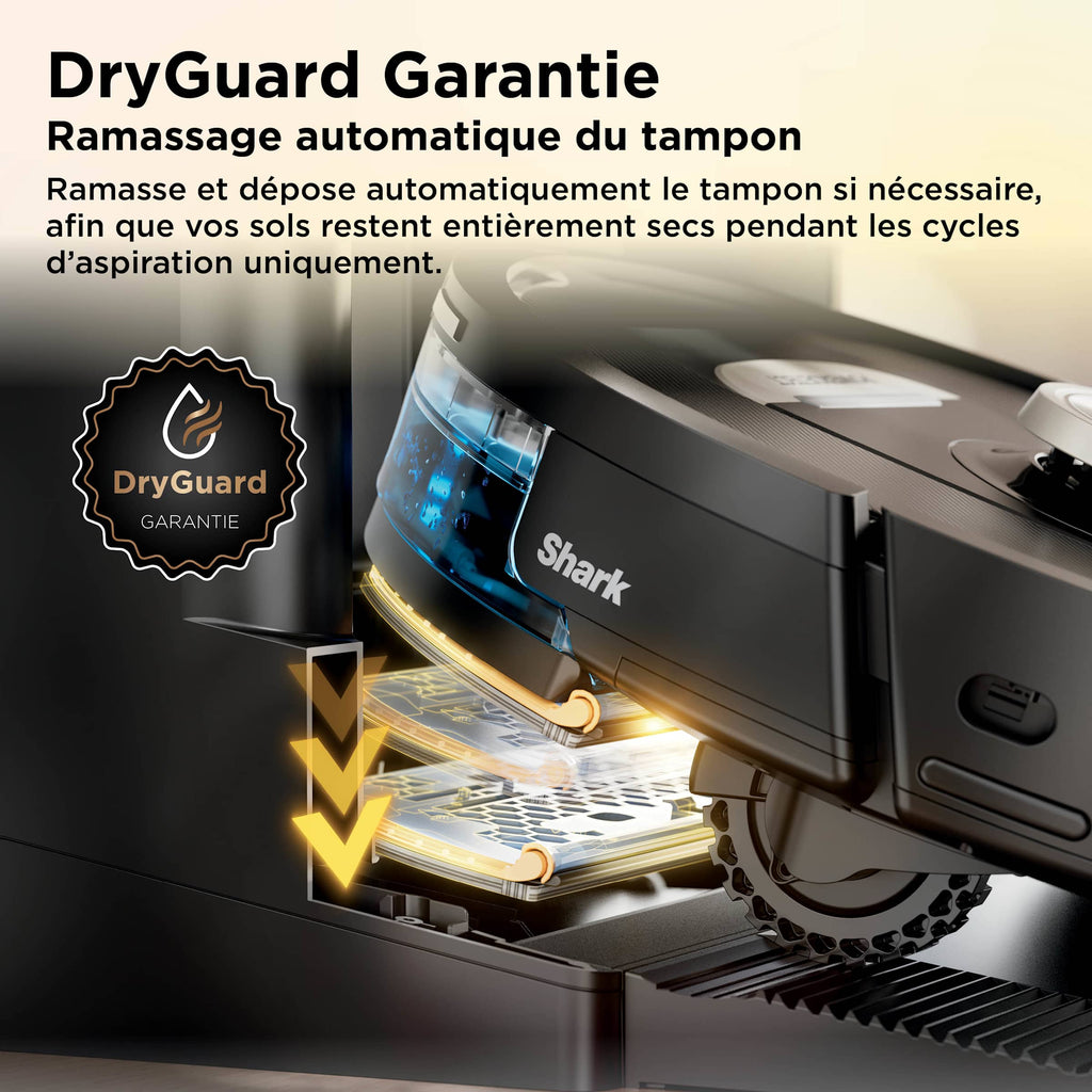 Robot aspirateur et laveur Shark ThermaCharged PowerDetect avec séchage à chaud - Noir