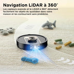 Robot aspirateur et laveur Shark ThermaCharged PowerDetect avec séchage à chaud - Noir