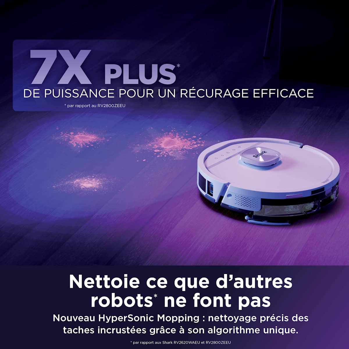 Robot aspirateur laveur 2-en-1 Shark PowerDetect UV Reveal – Blanc