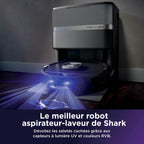 Robot aspirateur laveur 2-en-1 Shark PowerDetect UV Reveal – Noir
