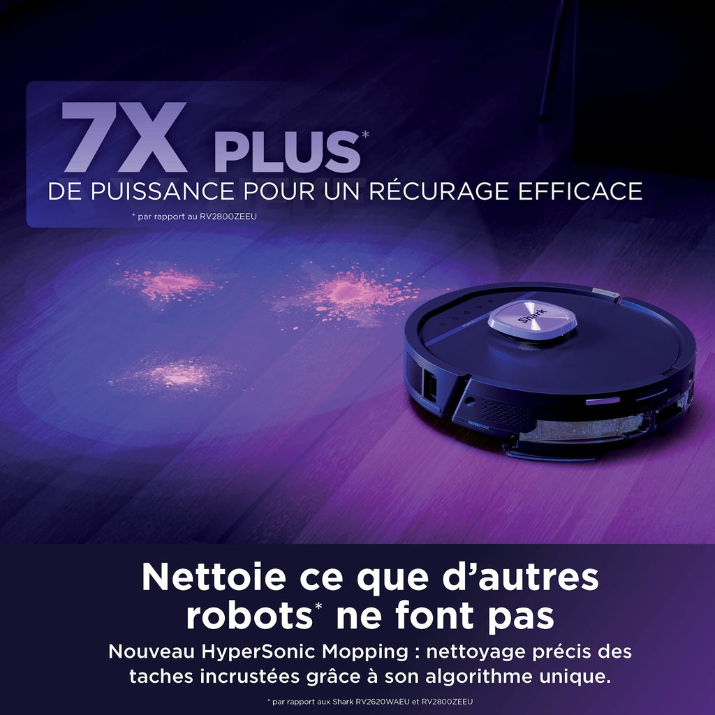 Robot aspirateur laveur 2-en-1 Shark PowerDetect UV Reveal – Noir
