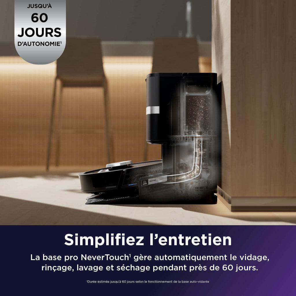 Robot aspirateur laveur 2-en-1 Shark PowerDetect UV Reveal – Noir