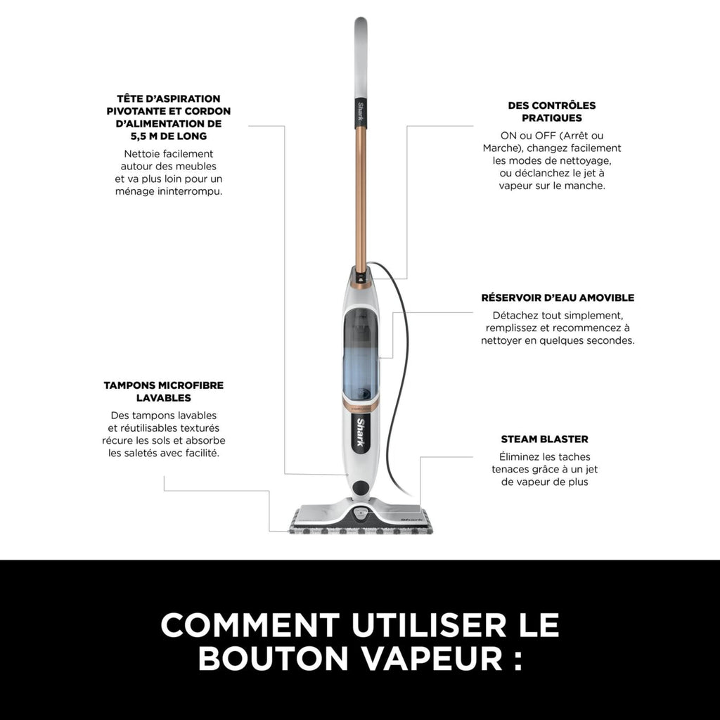 Balai vapeur Shark SteamSpot