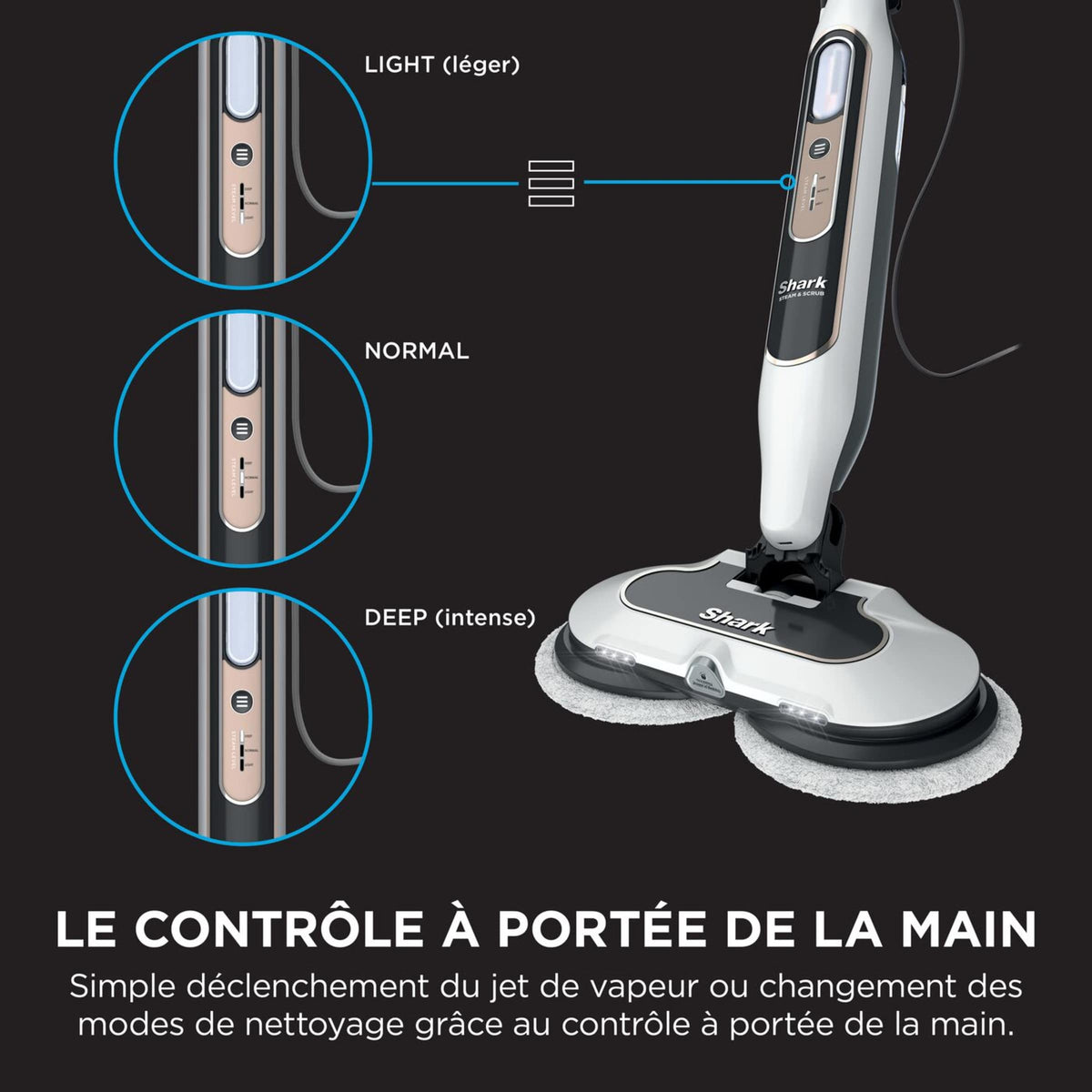 Balai nettoyeur automatique Shark avec jet de vapeur et rouleau auto-nettoyant