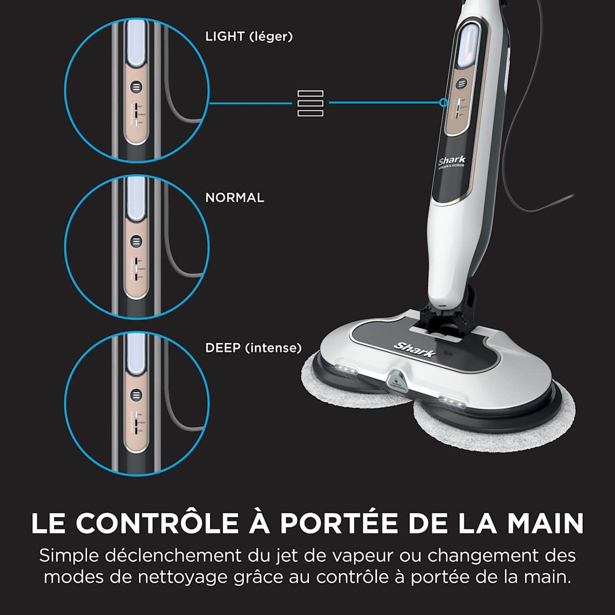Balai nettoyeur automatique Shark avec jet de vapeur et rouleau auto-nettoyant