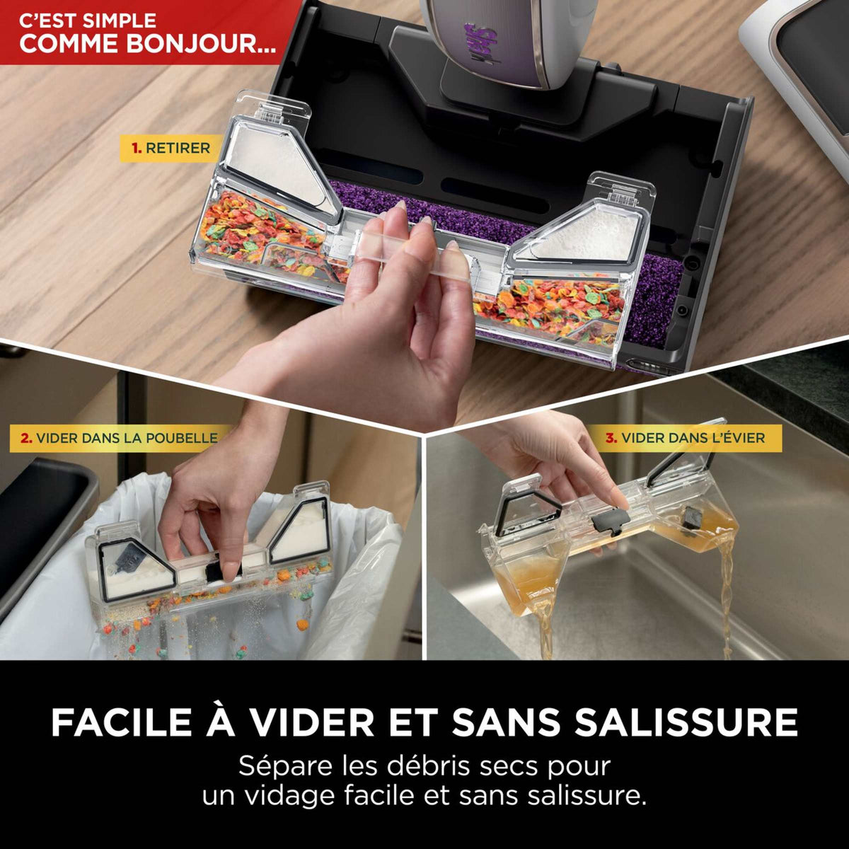 Balai vapeur pour sols durs Shark SteamPickUp avec aspiration et vapeur