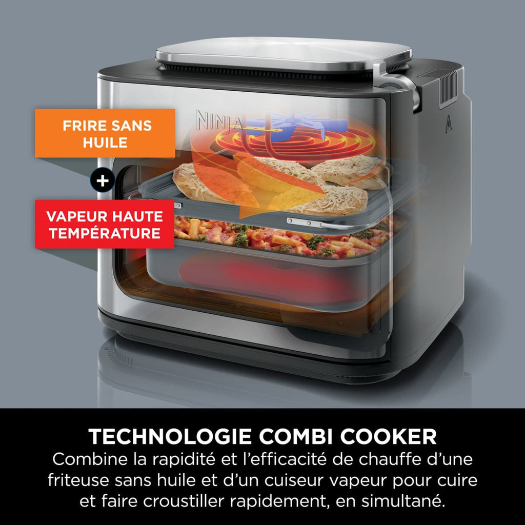 Pack Ninja Combi Multicuiseur, four et air fryer 12-en-1 avec casserole antiadhésive
