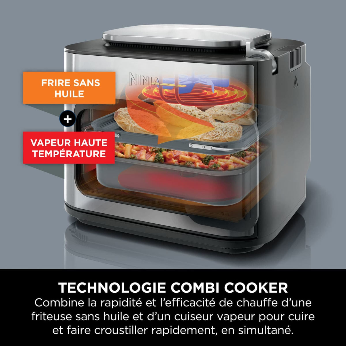 Pack Ninja Combi Multicuiseur, four et air fryer 12-en-1 avec casserole antiadhésive