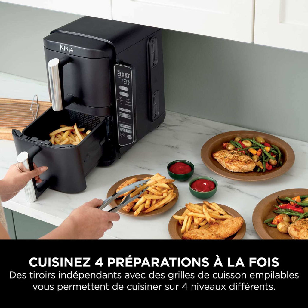 Air Fryer Ninja DoubleStack, verticale, 7.6L, 6-en-1, Noir
