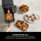 Air Fryer Ninja DoubleStack, verticale, 7.6L, 6-en-1, Noir