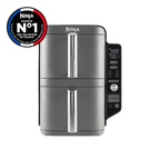 Air Fryer Ninja DoubleStack XL, verticale,  9.5L, 6-en-1, Gris
