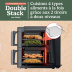 Air Fryer Ninja DoubleStack XL, verticale,  9.5L, 6-en-1, Gris