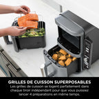 Air Fryer Ninja DoubleStack XL, verticale,  9.5L, 6-en-1, Gris