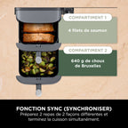 Air Fryer Ninja DoubleStack XL, verticale,  9.5L, 6-en-1, Gris