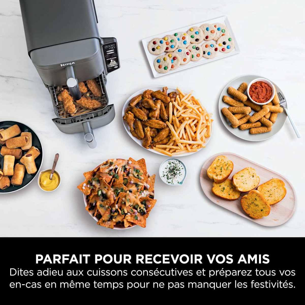 Air Fryer Ninja DoubleStack XL, verticale,  9.5L, 6-en-1, Gris