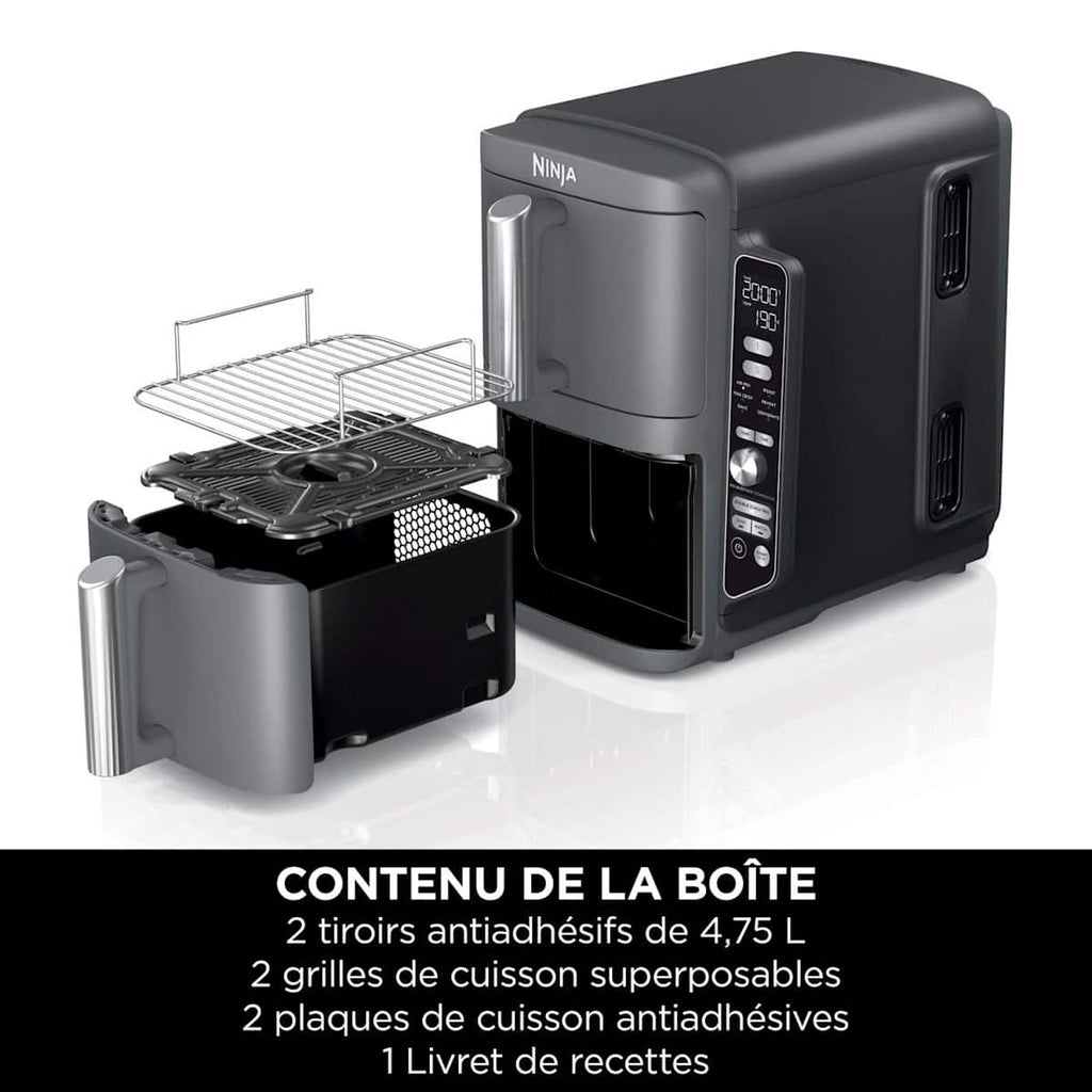 Air Fryer Ninja DoubleStack XL, verticale,  9.5L, 6-en-1, Gris