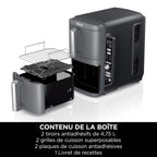 Air Fryer Ninja DoubleStack XL, verticale,  9.5L, 6-en-1, Gris