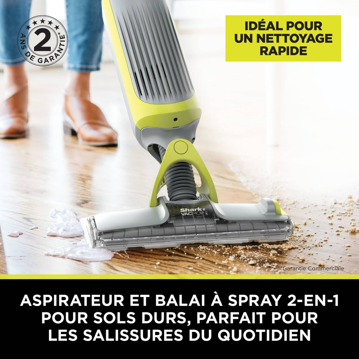 Balai laveur sans fil 2-en-1 Shark VacMop avec tampons jetables