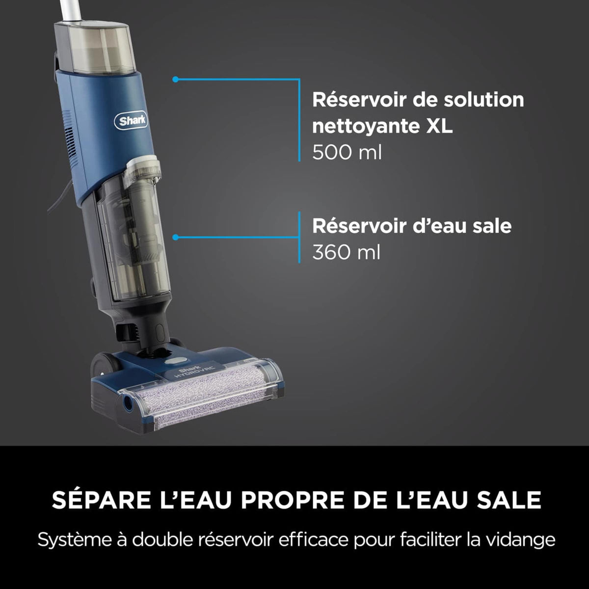 Aspirateur laveur filaire Shark HydroVac pour sols durs et moquettes