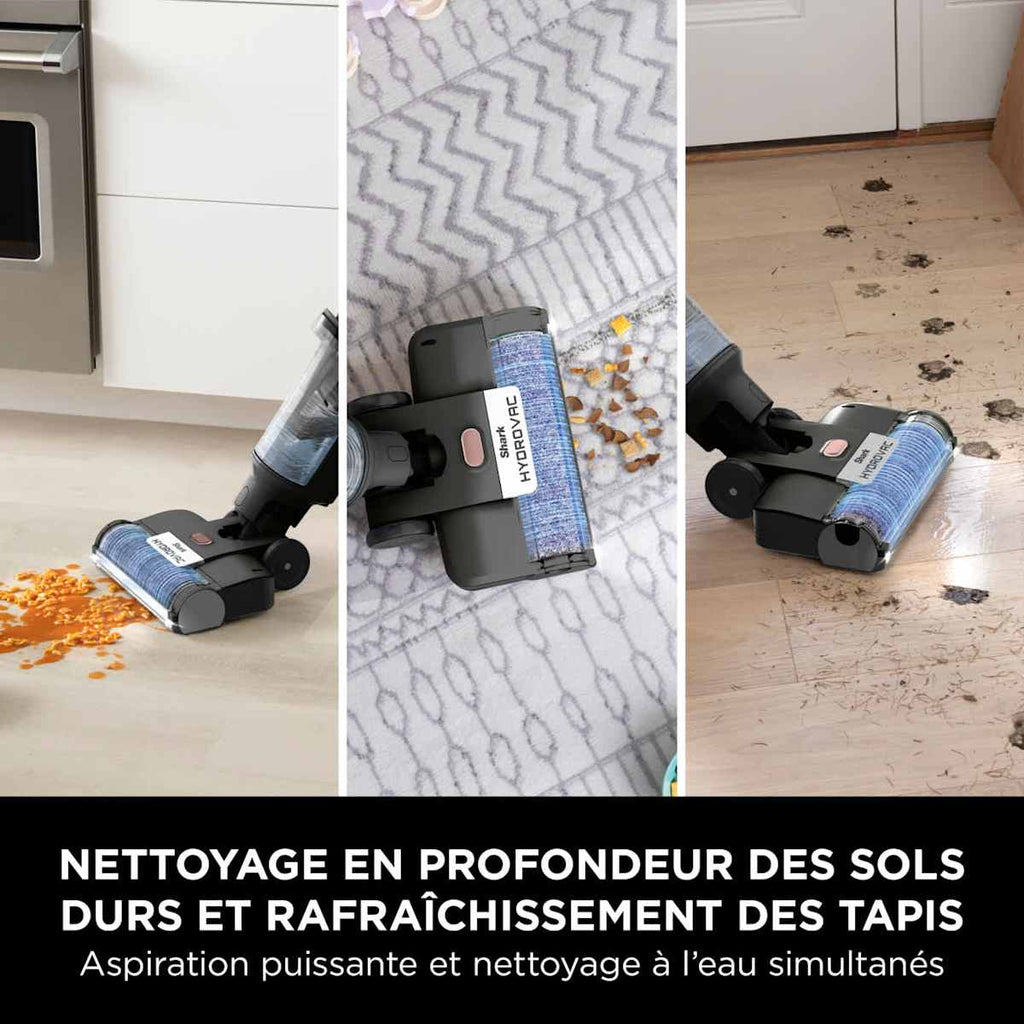 Aspirateur laveur sans fil Shark HydroVac avec 1L de produit nettoyant multi-surfaces