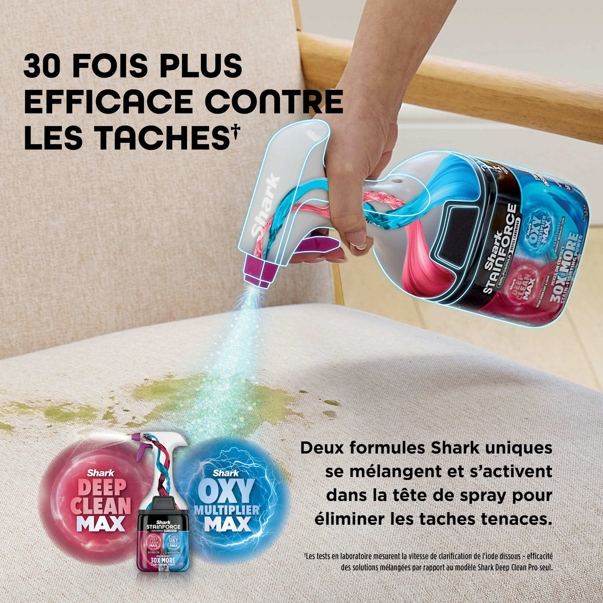Pulvérisateur avec solution nettoyante pour détacheur StainForce