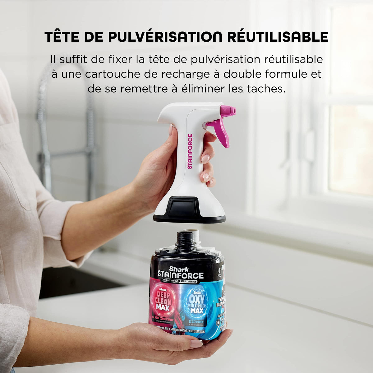 Pulvérisateur avec solution nettoyante pour détacheur StainForce